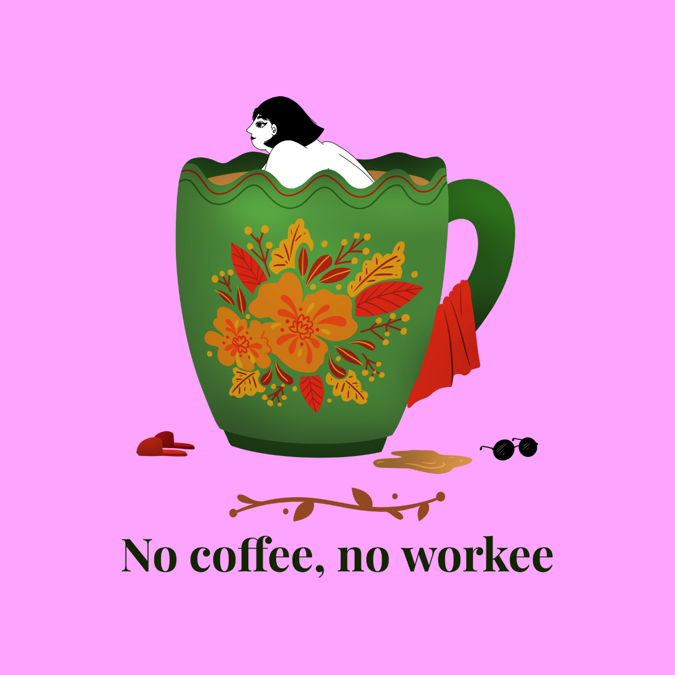 No Coffee No Workee Acrylic Coaster