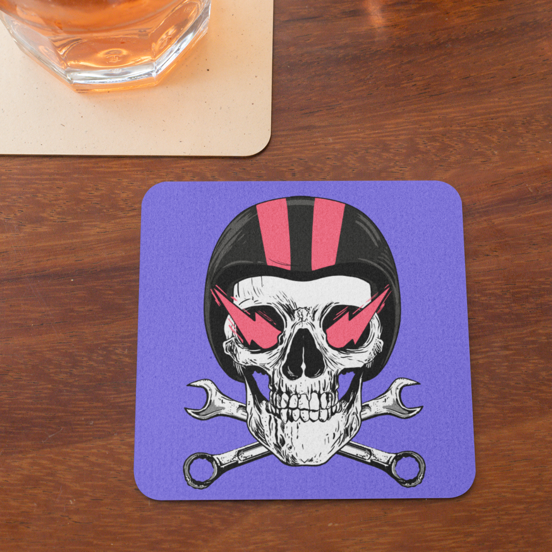 Skull Bike Acrylic Coaster