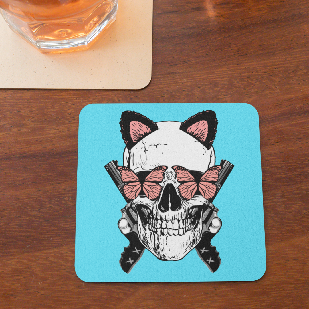 Skull Butterfly Acrylic Coaster