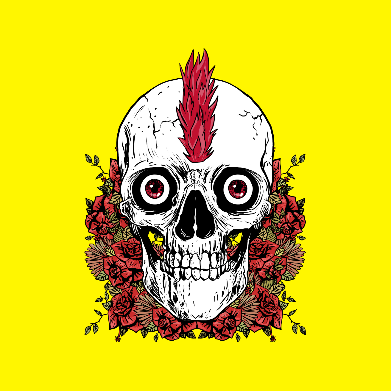 Skull Mohawk Acrylic Coaster