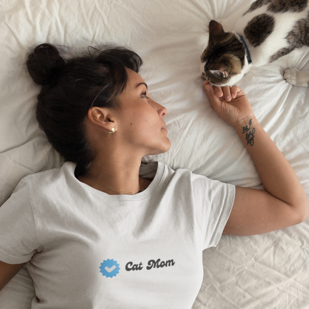 Cat Mom Woman's 100% Supima Cotton T-Shirt