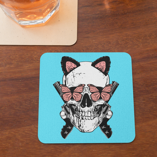 Skull Butterfly Acrylic Coaster