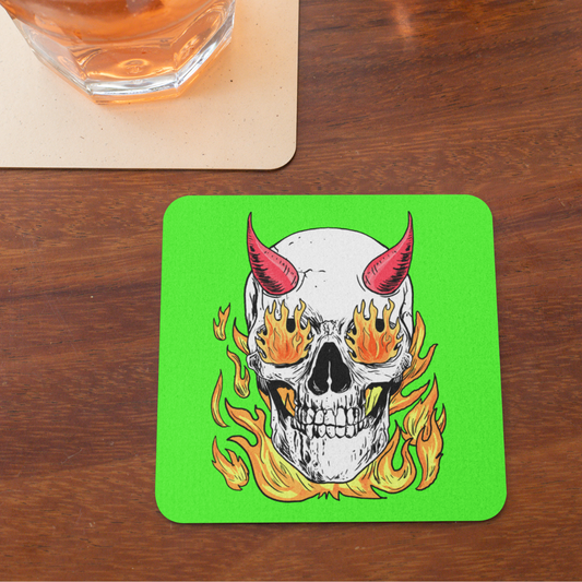 Skull Fire Acrylic Coaster