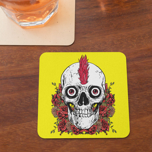 Skull Mohawk Acrylic Coaster