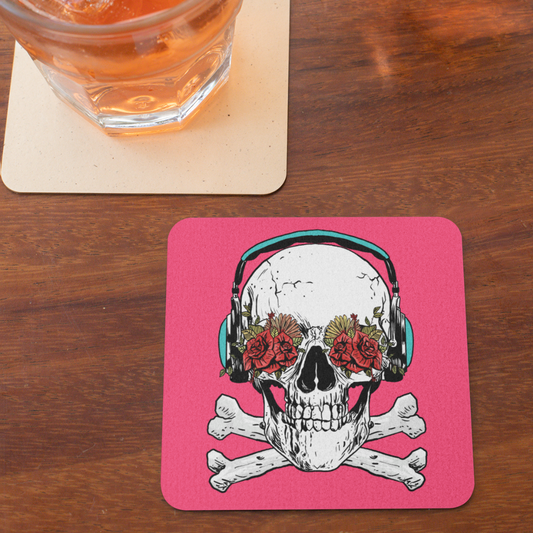 Skull Roses Acrylic Coaster
