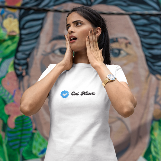 Cat Mom Woman's 100% Supima Cotton T-Shirt